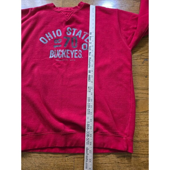 Vtg J America Ohio State Buckeyes Sweatshirt Adult Large Red Pullover Crewneck - Picture 8 of 8